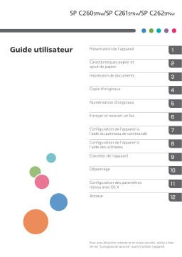 Ricoh SP C261SFNw Manuel du propriétaire