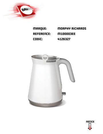 Morphy Richards M100003EEM100002EE Manuel du propriétaire | Fixfr