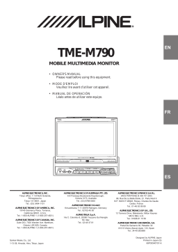 Alpine TME-M790 Manuel du propriétaire