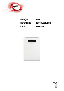 Beko DEN48420WDOSDEN48420XDOSDEN4842421WDEN48420XDODEN 48420 WDOSDEN 48420 XDOS Manuel du propriétaire