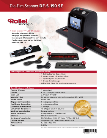 Rollei DF-S 190 SE Manuel du propriétaire | Fixfr