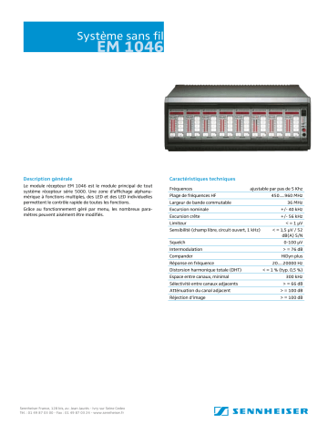 Sennheiser EM 1046 Manuel du propriétaire | Fixfr