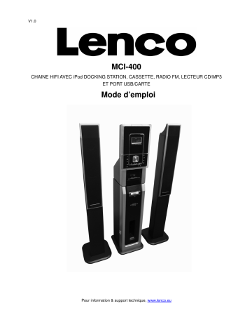 Lenco MCI400 Manuel du propriétaire | Fixfr