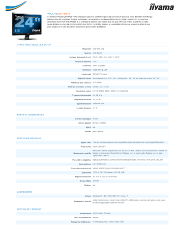 iiyama E2473HDS Manuel du propriétaire | Fixfr