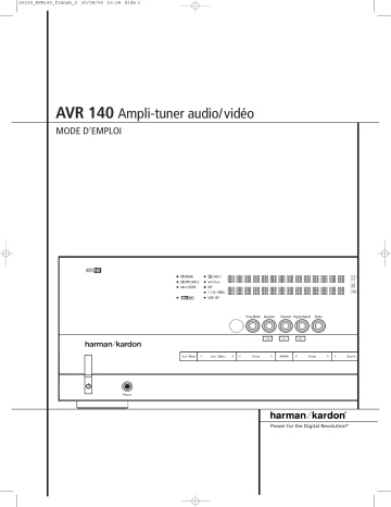 Harman Kardon AVR 140 Manuel du propriétaire | Fixfr