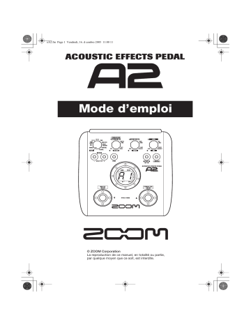 Zoom A2 Manuel du propriétaire | Fixfr