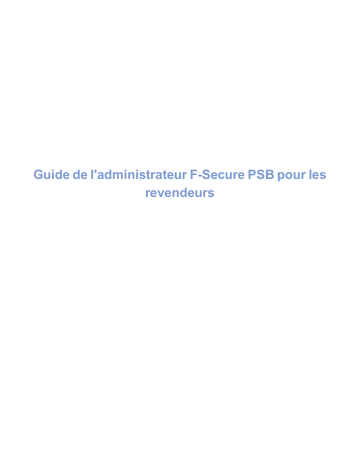 F-SECURE PSB Manuel du propriétaire | Fixfr