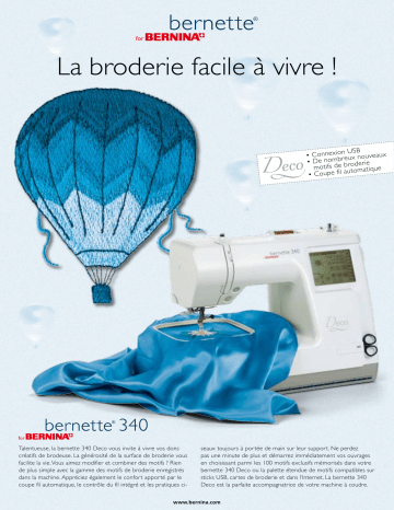 Bernina 340 DECO Manuel du propriétaire | Fixfr