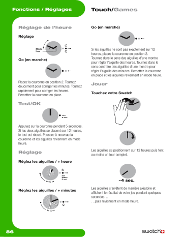 Swatch Touch Manuel du propriétaire | Fixfr