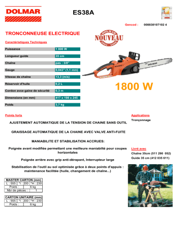 Dolmar ES38A Manuel du propriétaire | Fixfr