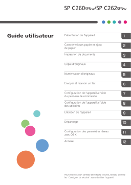 Ricoh SP C260SFNWSP C261SFNWSP C262SFNWSP C261DNW Manuel du propriétaire