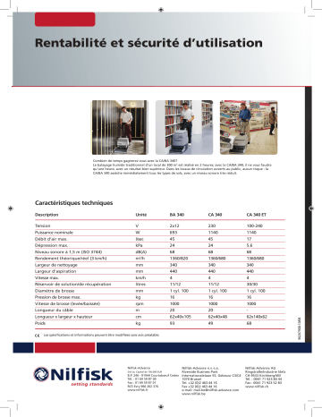Nilfisk CA 340 ET Manuel du propriétaire | Fixfr