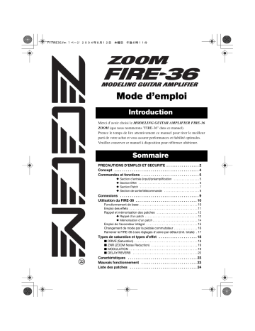 Zoom FIRE-36 Manuel du propriétaire | Fixfr