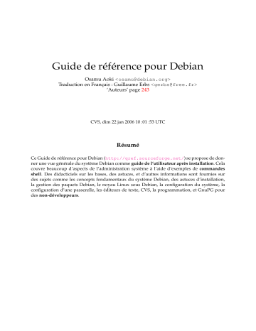 DEBIAN DEBIAN Manuel du propriétaire | Fixfr