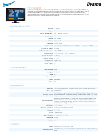 iiyama E2710HDS Manuel du propriétaire | Fixfr