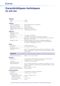Extron IPL EXP 200 spécification