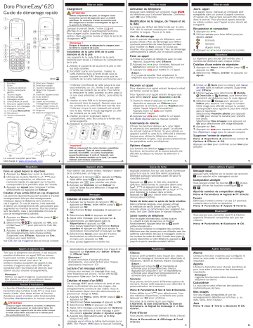 Doro PhoneEasy 620 Manuel du propriétaire | Fixfr