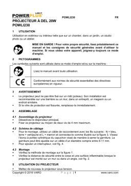 Powerplus POWLI230 - LED FLOODLIGHT Manuel du propriétaire