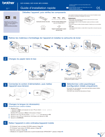 MFC1910WE | DCP-1610W | MFC1910W | Brother DCP1612W Manuel du propriétaire | Fixfr