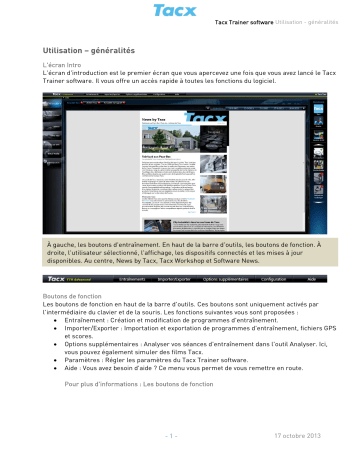 Tacx Tacx Trainer software 4 Algemene bediening Manuel du propriétaire | Fixfr
