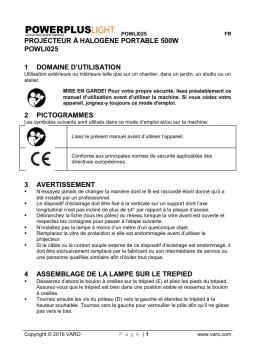 Powerplus POWLI025 - HALOGEN FLOODLIGHT Manuel du propriétaire