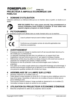 Powerplus POWLI123 - PORTABLE ENERGY SAVINGFLOODLIGHT Manuel du propriétaire