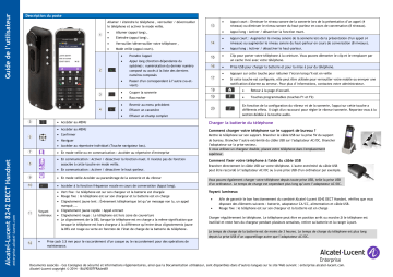 Alcatel-Lucent 8242 DECT Handset Manuel du propriétaire | Fixfr
