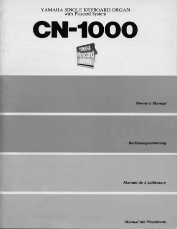 Yamaha CN-1000 Manuel du propriétaire | Fixfr