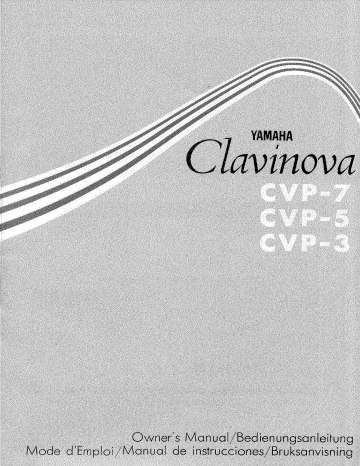 CVP-7 | CVP-3 | Yamaha CVP-5 Manuel du propriétaire | Fixfr