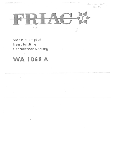 Friac WA1068A Manuel du propriétaire | Fixfr