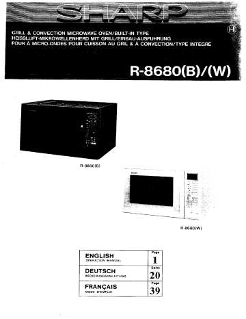 Sharp R-8680 Manuel du propriétaire | Fixfr