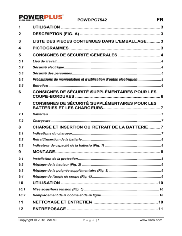 Powerplus POWDPG7542 Manuel du propriétaire | Fixfr