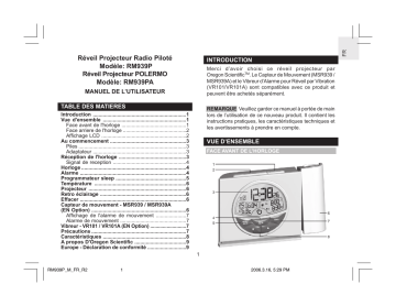 Oregon Scientific RM939P Manuel du propriétaire | Fixfr