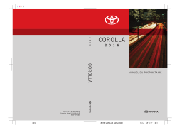 Toyota Corolla 2016 Manuel du propriétaire