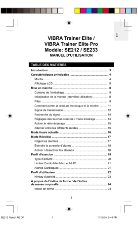 Oregon Scientific SE212 Manuel du propriétaire | Fixfr