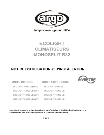 Argo ECOLIGHT SINGLE SPLIT Manuel du propriétaire | Fixfr