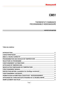 Honeywell CM51 Manuel du propriétaire