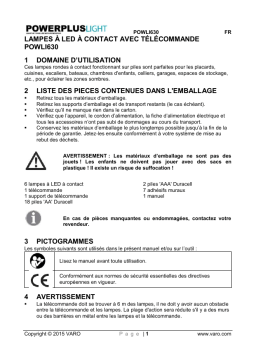 Powerplus POWLI630 - LED TOUCH ON LIGHT Manuel du propriétaire
