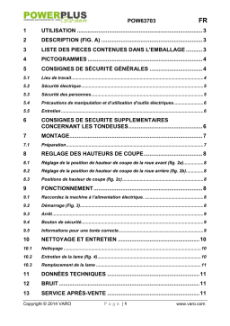 Powerplus POW63703 Manuel du propriétaire