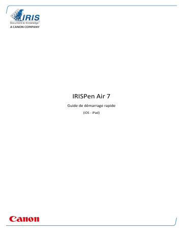 IRIS IRISPen Air 7 - iOS - iPad Manuel du propriétaire | Fixfr