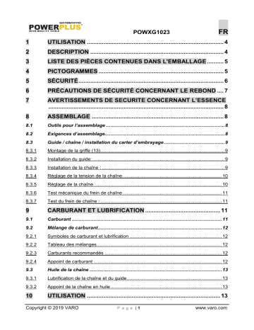 Powerplus POWXG1023 Manuel du propriétaire | Fixfr