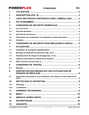 Powerplus POWE20020 Manuel du propriétaire | Fixfr