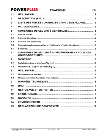 Powerplus POWEG6015 Manuel du propriétaire | Fixfr