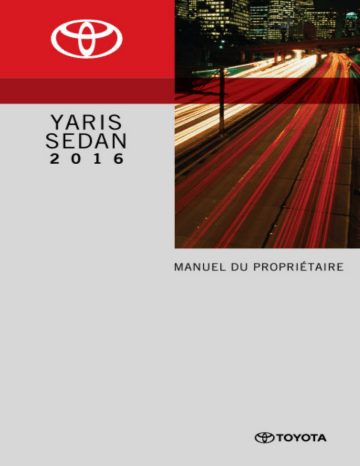 Toyota Yaris 2016 Manuel du propriétaire | Fixfr