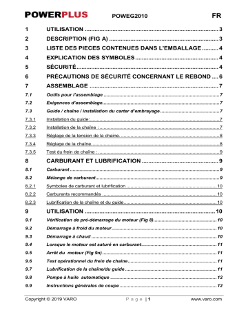 Powerplus POWEG2010 Manuel du propriétaire | Fixfr