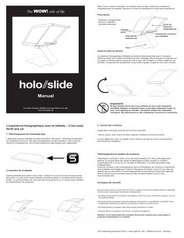 OS Holoslide Manuel du propriétaire | Fixfr