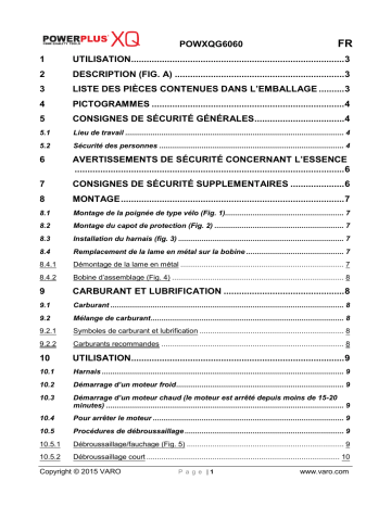 Powerplus POWXQG6060 Manuel du propriétaire | Fixfr