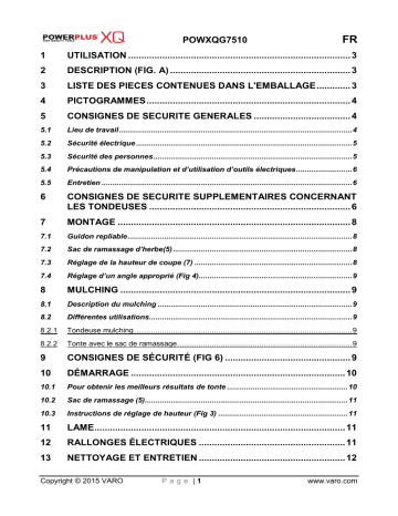 Powerplus POWXQG7510 Manuel du propriétaire | Fixfr