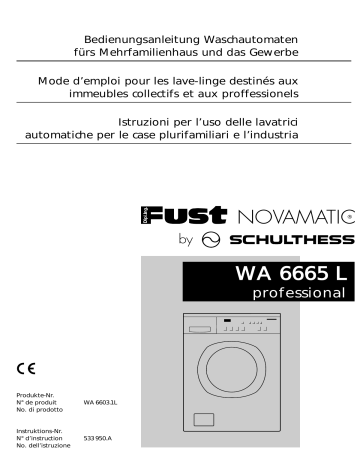 Novamatic WA6665 L professional Manuel du propriétaire | Fixfr