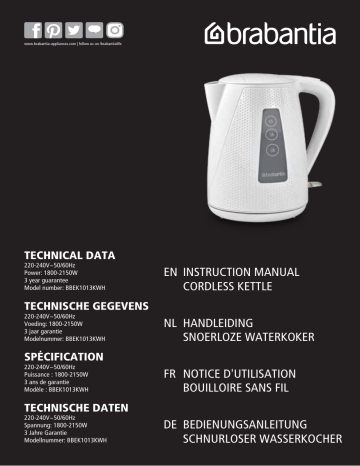 Brabantia BBEK1013 Manuel du propriétaire | Fixfr